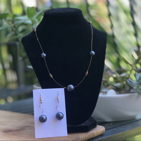 Mirror Ball Bead Necklace & Earring Set - Picture 2 of 7